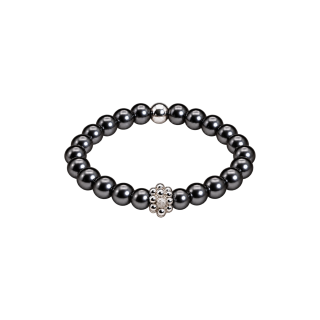 Feengleich Perlenring Black Pearl mit Traube und Kugel in 925er Sterlingsilber