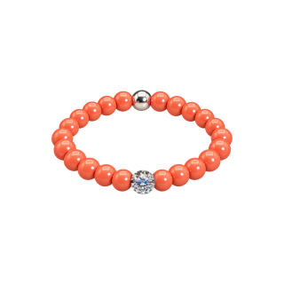 Feengleich Perlenring Coral mit Schmuckelement Pavé-Kugel