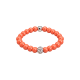 Feengleich Perlenring Coral mit Pave-Kugel und Kugel in 925er Sterlingsilber