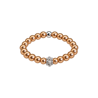 Feengleich Perlenring Bronze mit Traube und Kugel in 925er Sterlingsilber