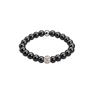 Feengleich Perlenring Black Pearl Pavé-Kugel