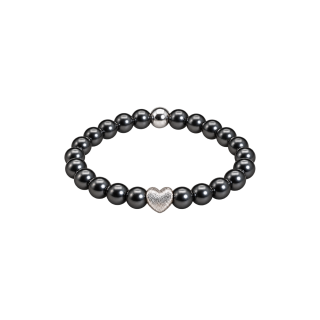 Feengleich Perlenring Black Pearl mit Knoten und Kugel in 925er Sterlingsilber