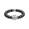 Feengleich Perlenring Black Pearl Knoten 925er...