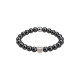 Feengleich Perlenring Black Pearl mit Knoten und Kugel in 925er Sterlingsilber
