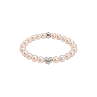 Feengleich Perlenring White Pearl Herz 925er Sterlingsilber