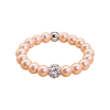 Feengleich Perlenring Peach mit Pave-Kugel und Kugel in...