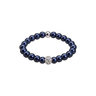 Feengleich Perlenring Night Blue mit Schmuckelement Pavé-Kugel