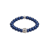 Feengleich Perlenring Night Blue mit Knoten und Kugel in...