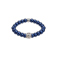 Feengleich Perlenring Night Blue mit Knoten und Kugel in 925er Sterlingsilber