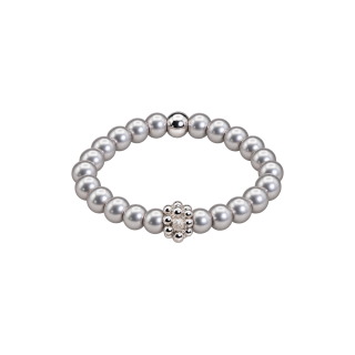 Feengleich Perlenring Light Grey Traube 925er Sterlingsilber