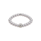Feengleich Perlenring Light Grey mit Knoten und Kugel in 925er Sterlingsilber