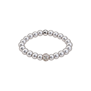 Feengleich Perlenring Light Grey Pavé-Kugel