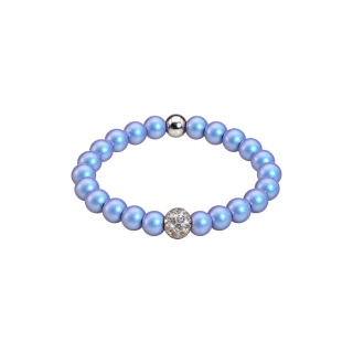 Feengleich Perlenring Iris Light Blue mit Schmuckelement Pavé-Kugel