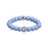 Feengleich Perlenring Iris Light Blue Pavé-Kugel