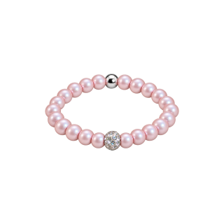 Feengleich Perlenring Dreamy Rose mit Schmuckelement Pavé-Kugel