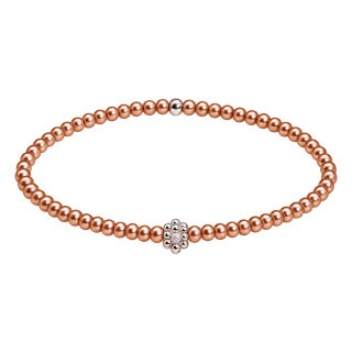 Feengleich Perlenarmband Bronze mit Traube und Kugel in 925er Sterlingsilber