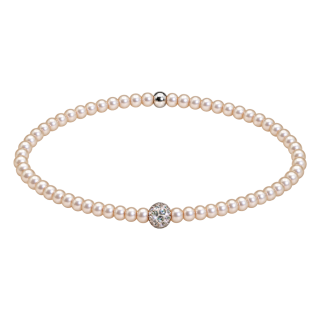Feengleich Perlenarmband White Pearl Pave 925er Sterlingsilber