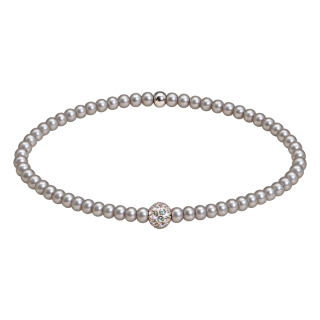 Feengleich Perlenarmband Dove Grey Pave 925er Sterlingsilber