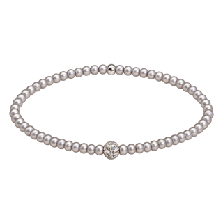 Feengleich Perlenarmband Light Grey Pave 925er Sterlingsilber