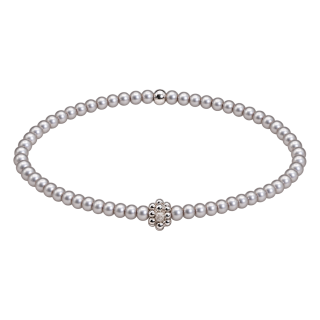 Feengleich Perlenarmband Light Grey Traube 925er Sterlingsilber