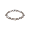 Feengleich Perlenring Dove Grey mit Pave-Kugel und Kugel...