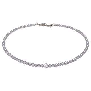 Feengleich Perlencollier Dove Gray mit Pave-Kugel