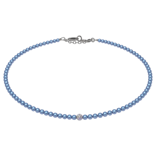 Feengleich Perlencollier Iris Light Blue Pave mit Pave-Kugel