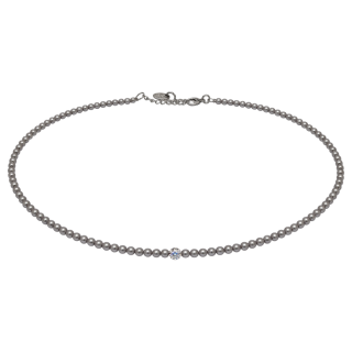 Feengleich Perlencollier Light Grey mit Pave-Kugel