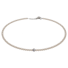 Feengleich Perlencollier White Pearl mit Pave-Kugel