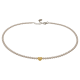 Feengleich Perlencollier Bronze mit Herz aus vergoldetem 925er Sterlingsilber