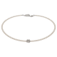 Feengleich Perlencollier White Pearl mit Knoten aus 925er Sterlingsilber