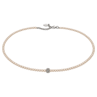 Feengleich Perlencollier White Pearl mit Traube aus 925er Sterlingsilber